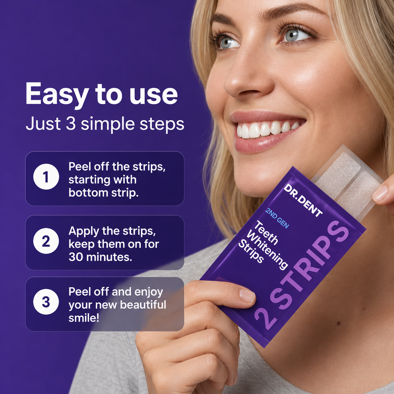 Purple Teeth Whitening Strips