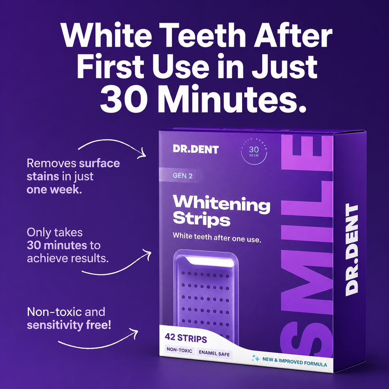 Purple Teeth Whitening Strips